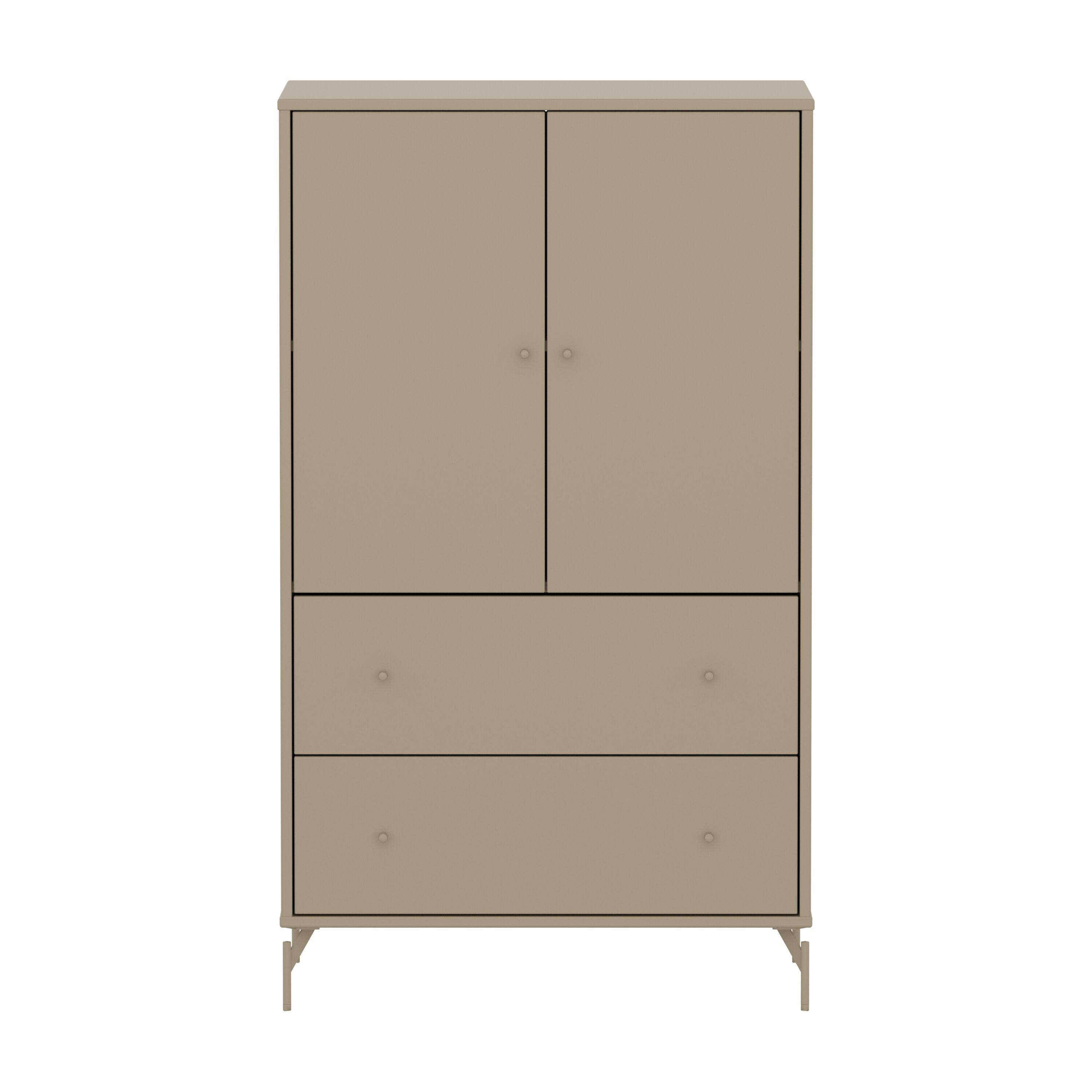 SAGA Schrank mit Schubl oat,oat kno/Füss - Oat / B: 75.0 cm x T: 45.0 cm x H: 129.5 cm