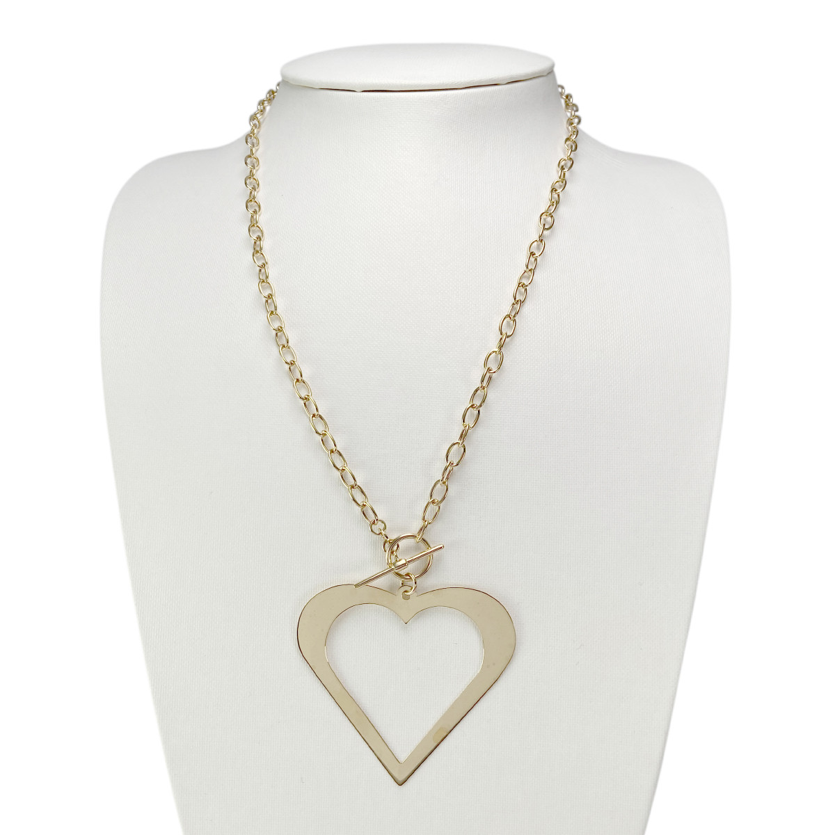 Collier d'occasion or 750 jaune 49 cm pendentif coeur