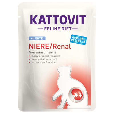 Kattovit Katzenfutter Niere/Renal Ente 85g
