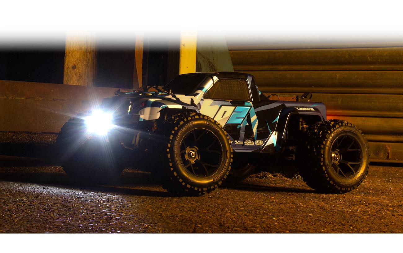 Monster Truck Quantum2 MT 4WD Blau, ARTR, 1:10<br>Off-Road RC Modell mit Brushed Allradantrieb