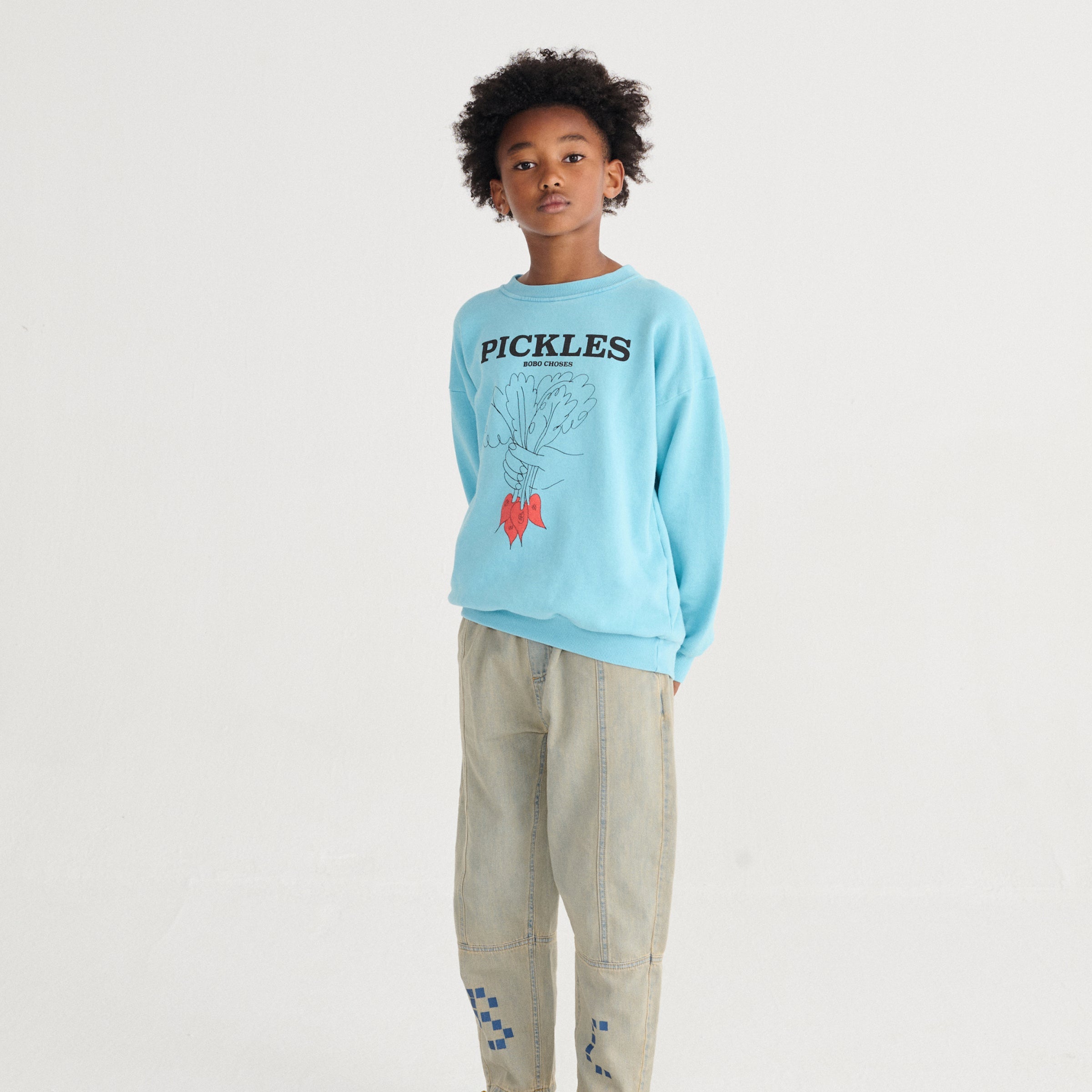 Sweatshirt Bunch Of Vegetables Light Blue
