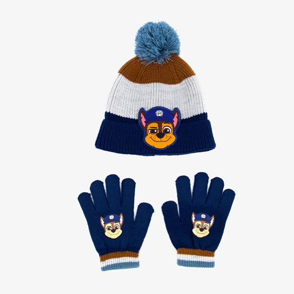 Paw Patrol Chase kinder set muts handschoenen