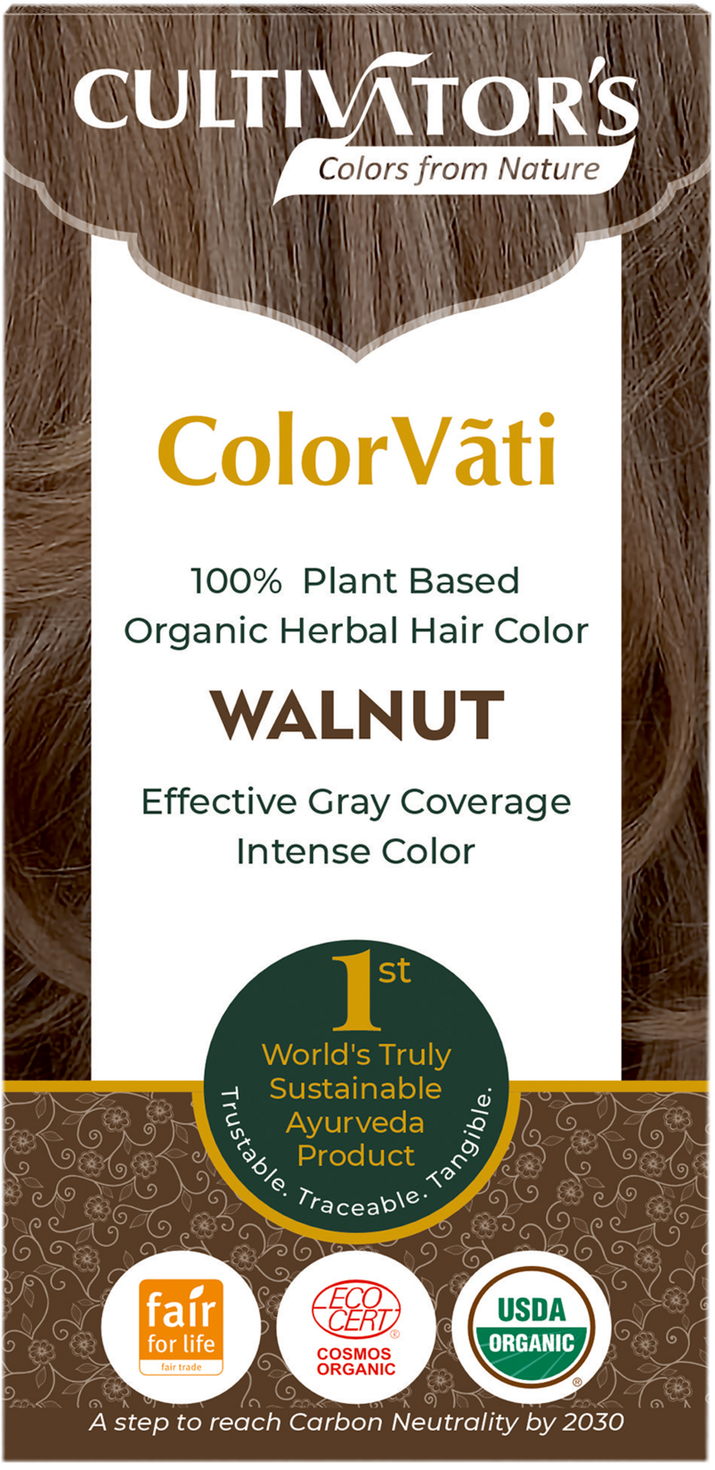 CULTIVATOR'S  ColorVãti Organic Herbal Hair Color - 14 Walnut, 100 g