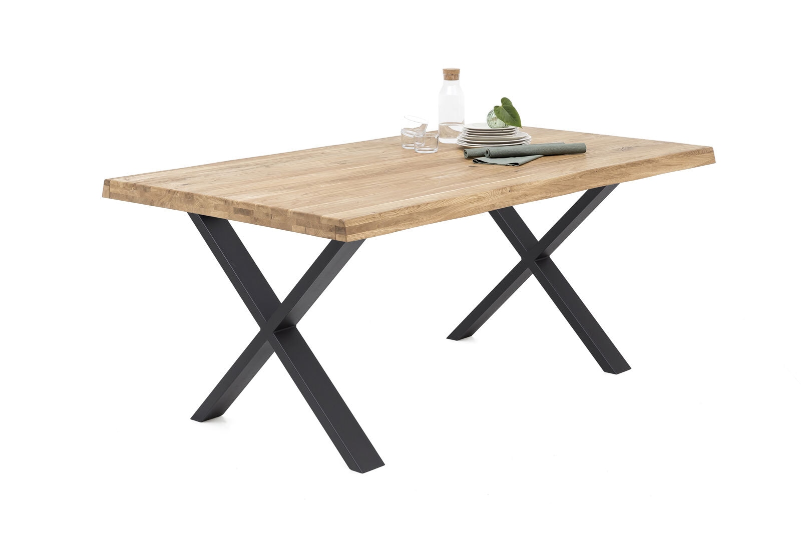 vito Esstisch SIGA X-I 200 x 100 cm schwarz /Eiche geölt