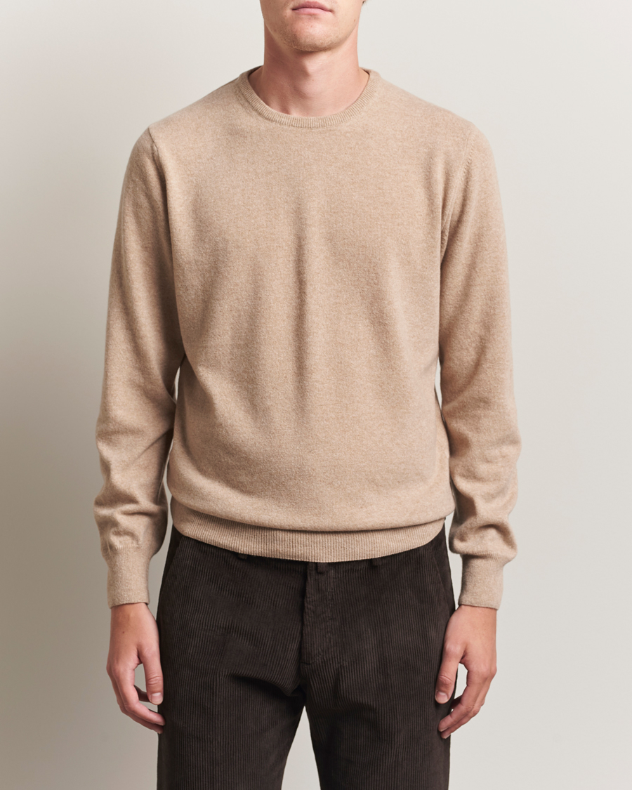 Morgano Wool/Cashmere Crewneck Beige