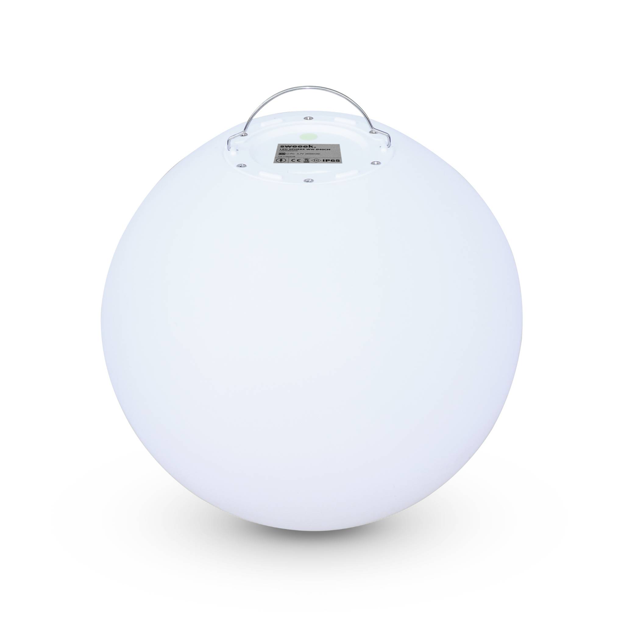 Boule led 40cm – sphère décorative lumineuse. Ø40cm. Blanc chaud. Commande à distance
