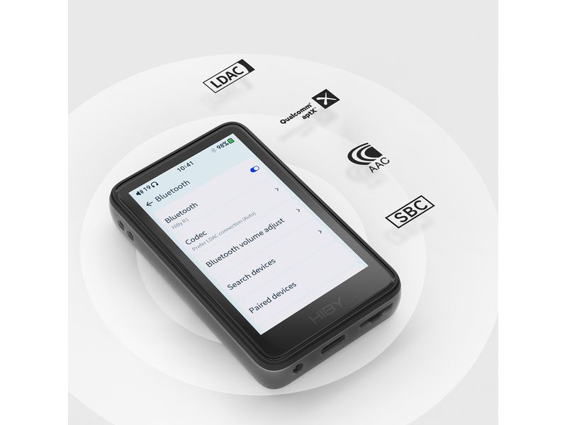 HiBy HiRes-Player R1 Schwarz Hochauflösender Musikplayer mit Bluetooth und WiFi