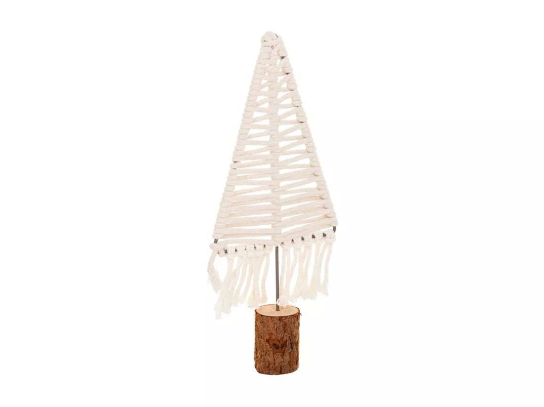 Arbre décoratif en coton tressé blanc 13x01x37.5h