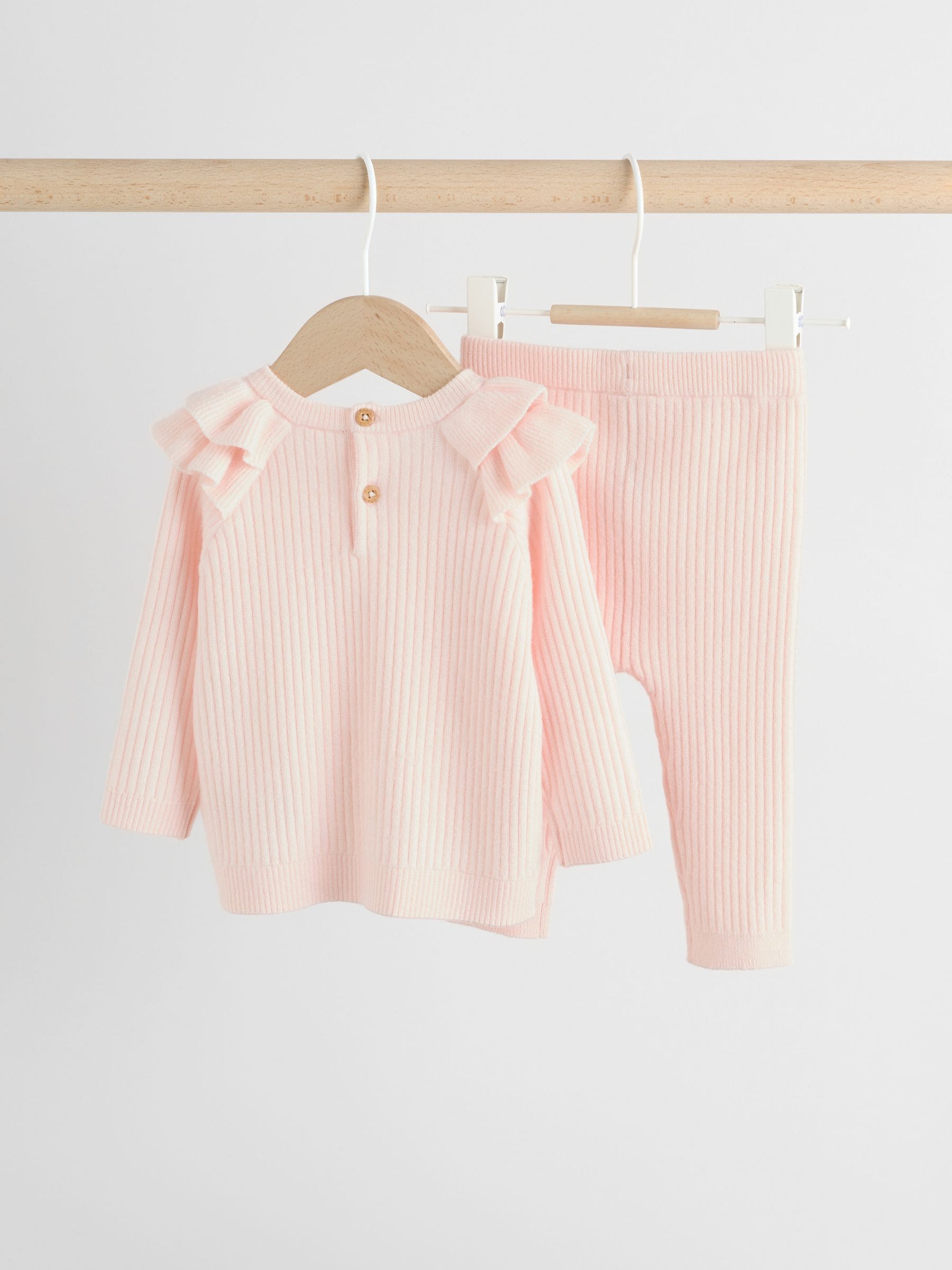 Lichtroze - Gebreide babytrui en leggings set 2 -delig (0mnd -3jr)