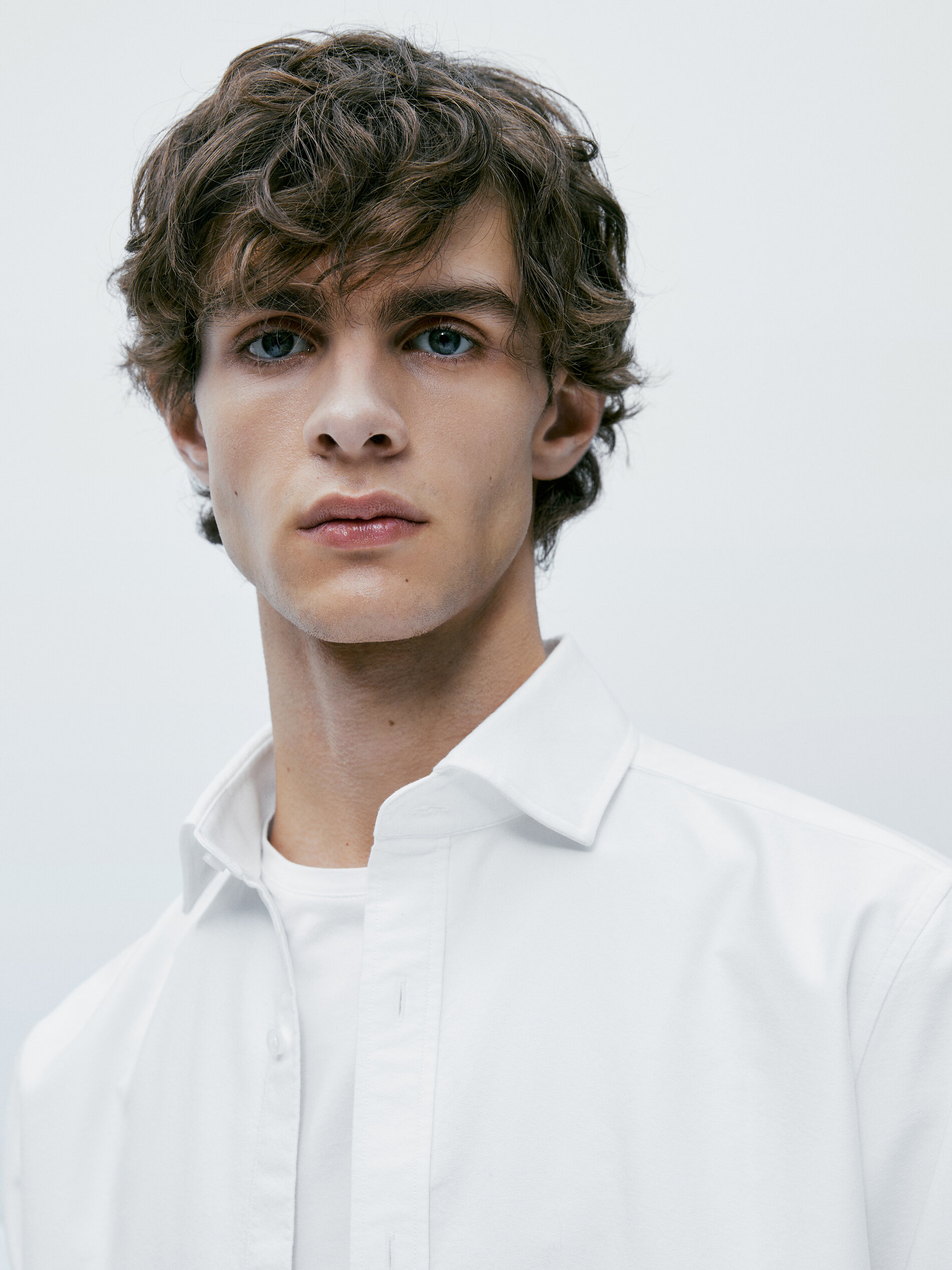 Camisa oxford de algodão slim fit - BRANCA