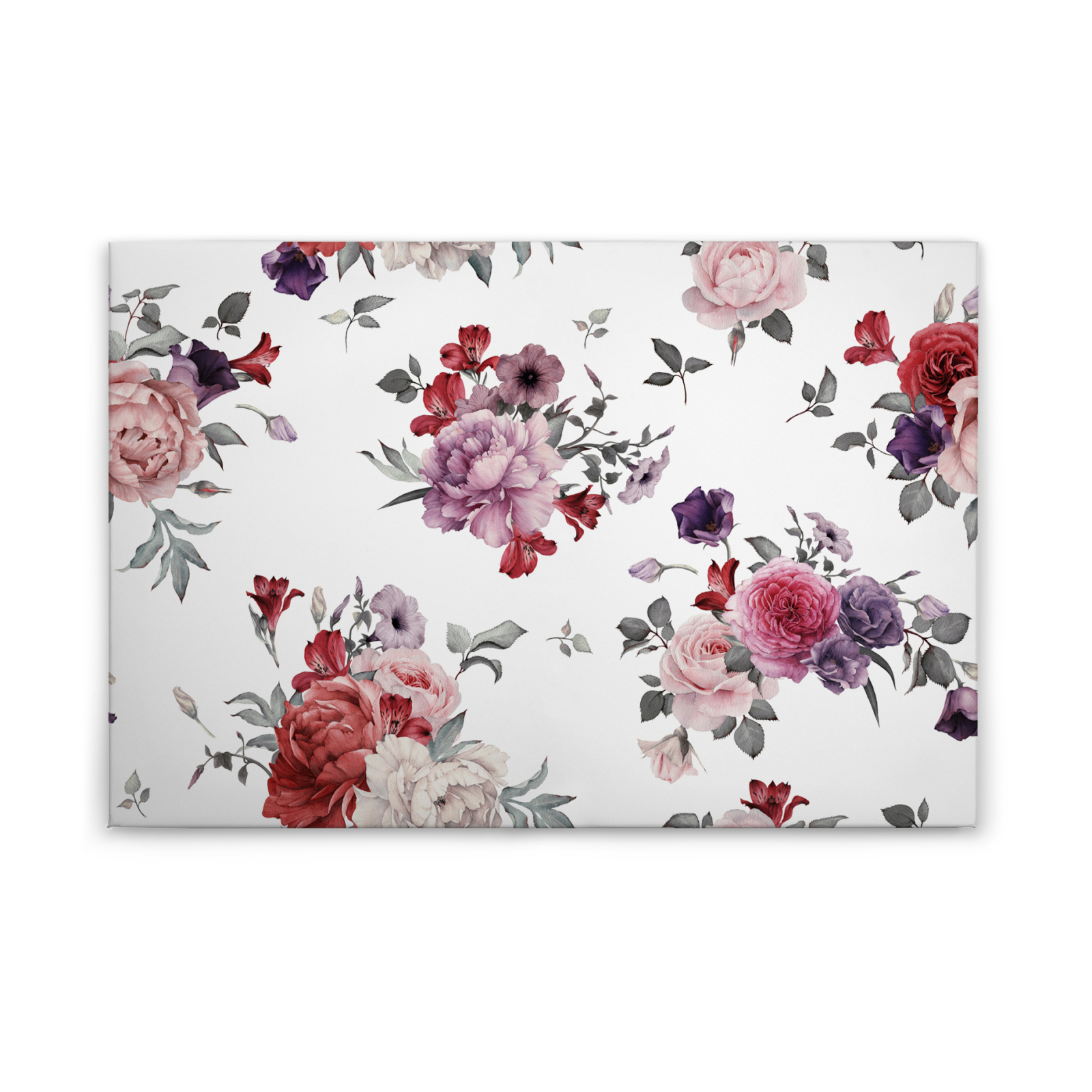 Leinwandbild BLUMEN - rosa-weiß-violett - 90x60 cm