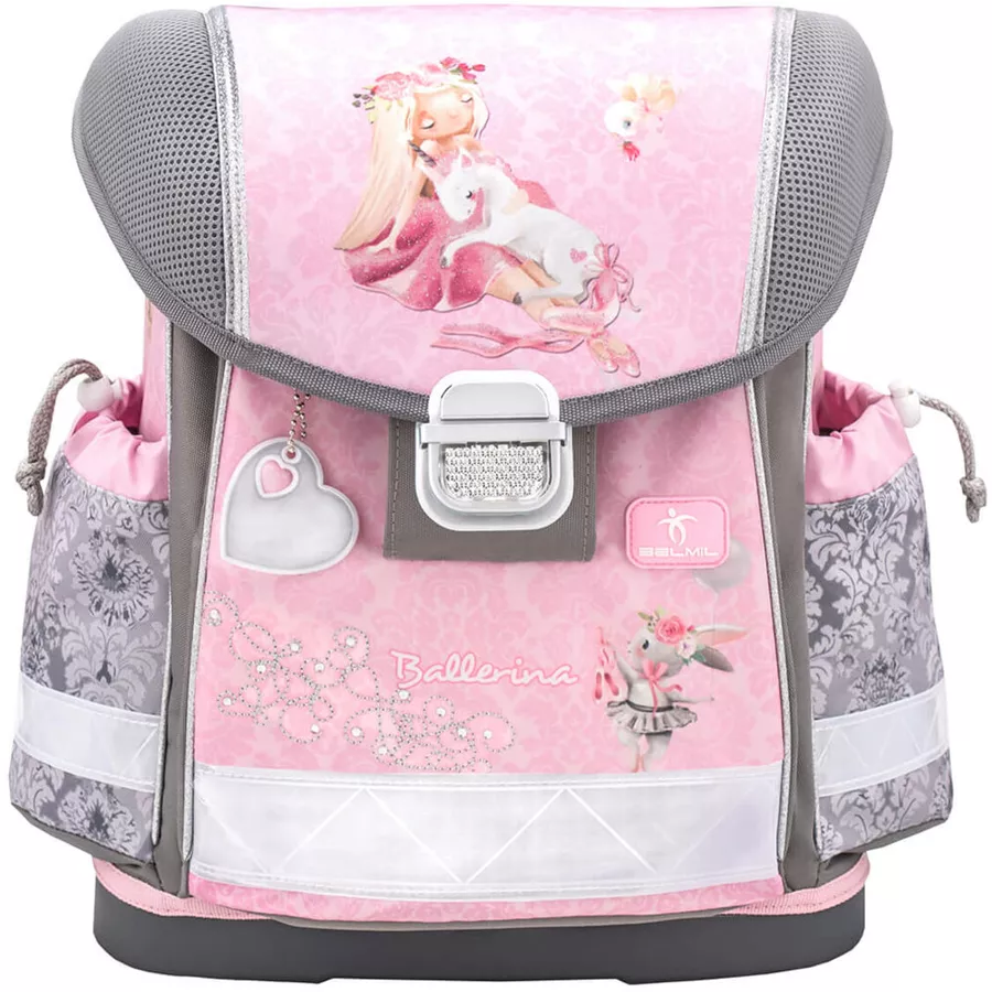 Belmil Schulranzen Classy Schulranzen Set 5-teilig mit Brustgurt Ballerina