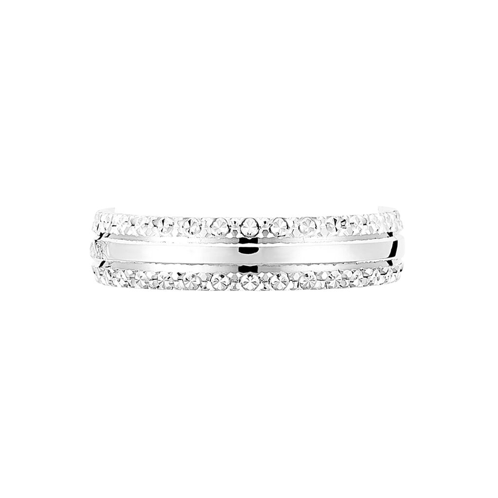 Alliance June 2 Rangs Diamantee Ruban Plat Or Blanc