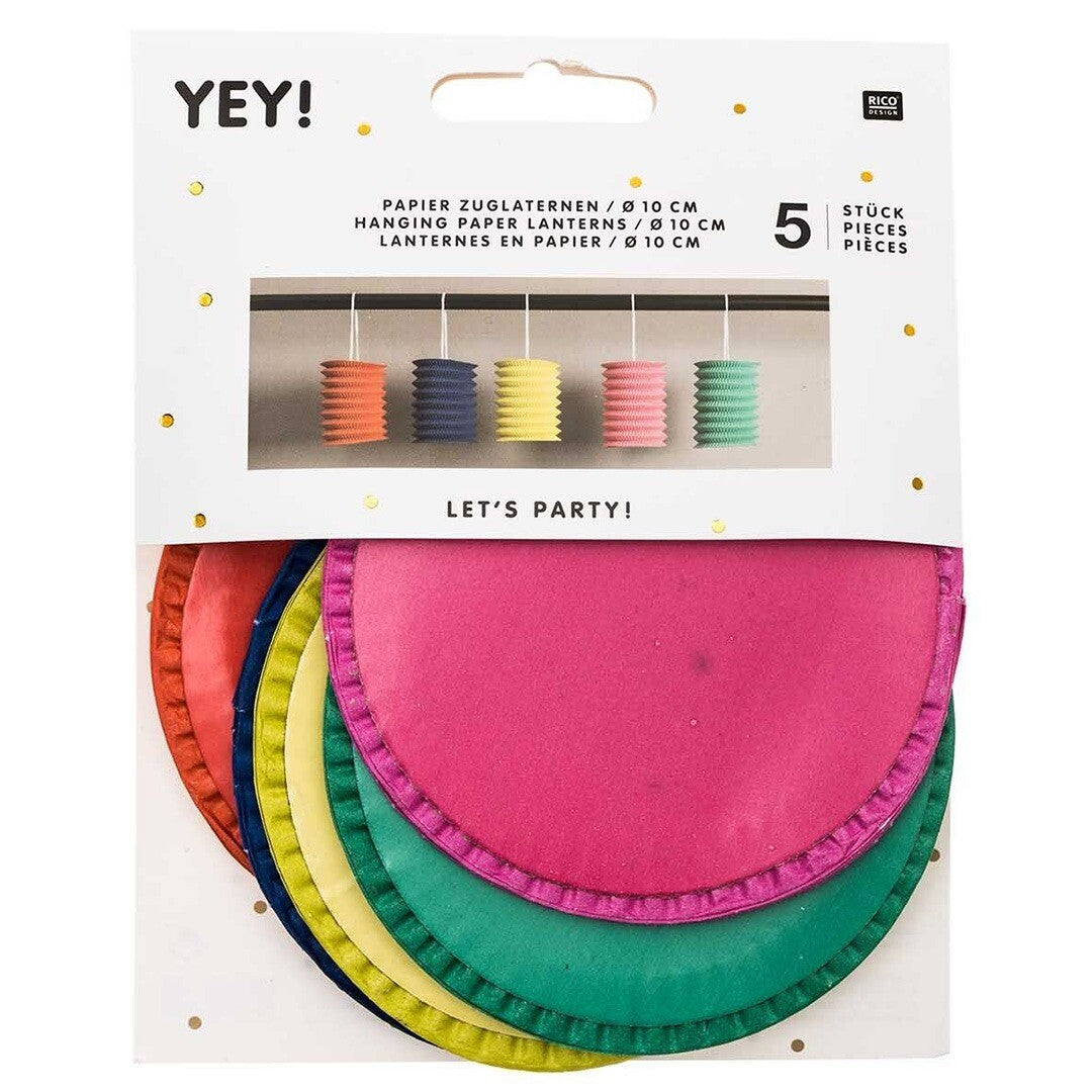 Lampions papier gekleurd - 5st