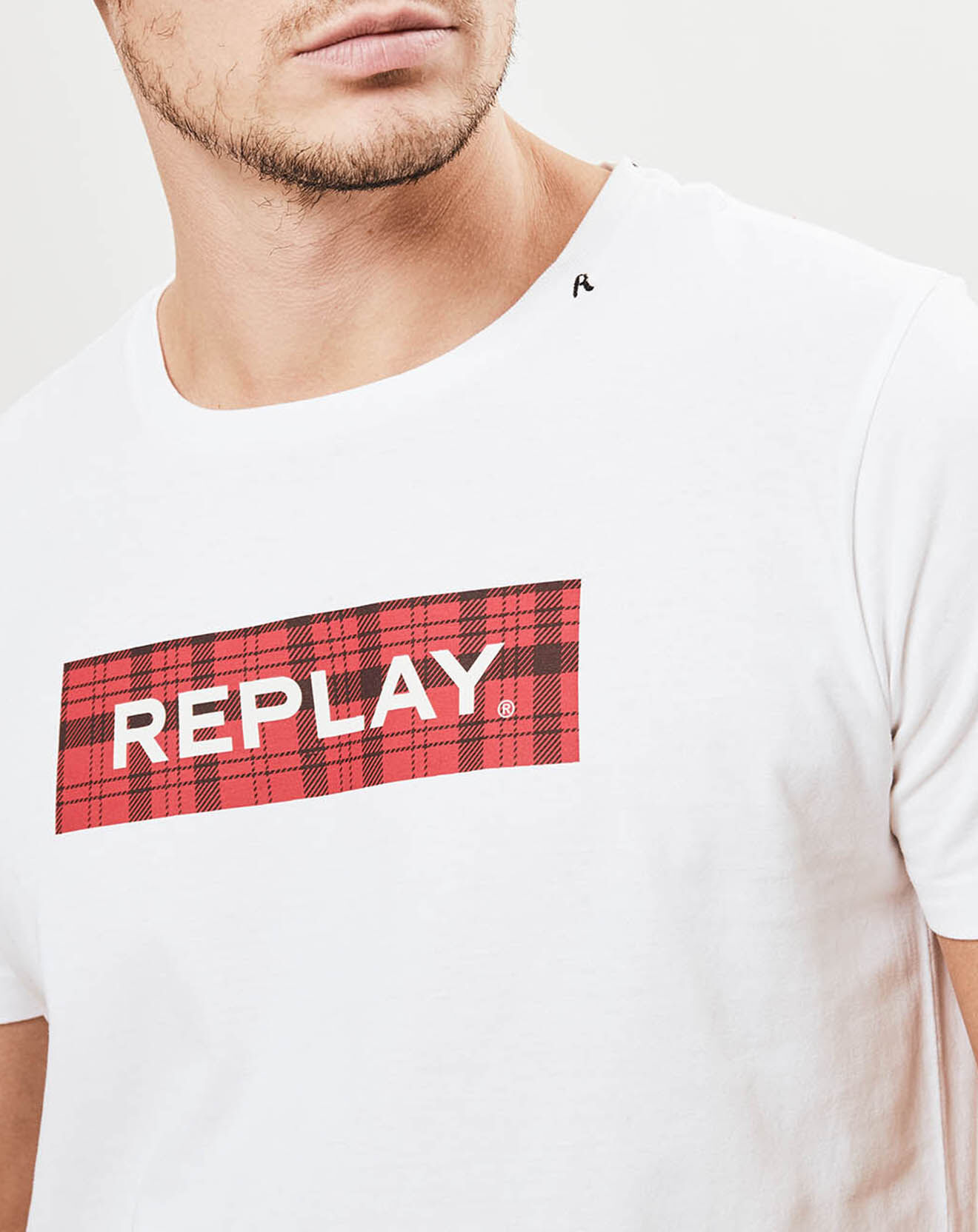 Replay T-Shirt Logo Batwin blanc