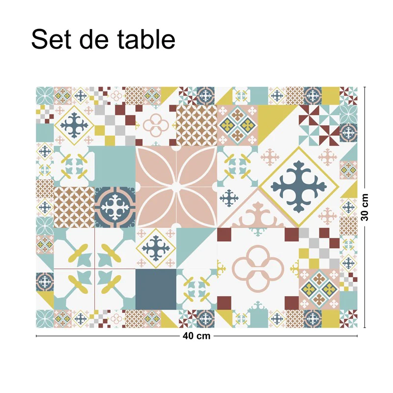 Lot de 4 sets de table L 40xl 30cm - CIMENT STYLE AUTHENTIQUE 99deco