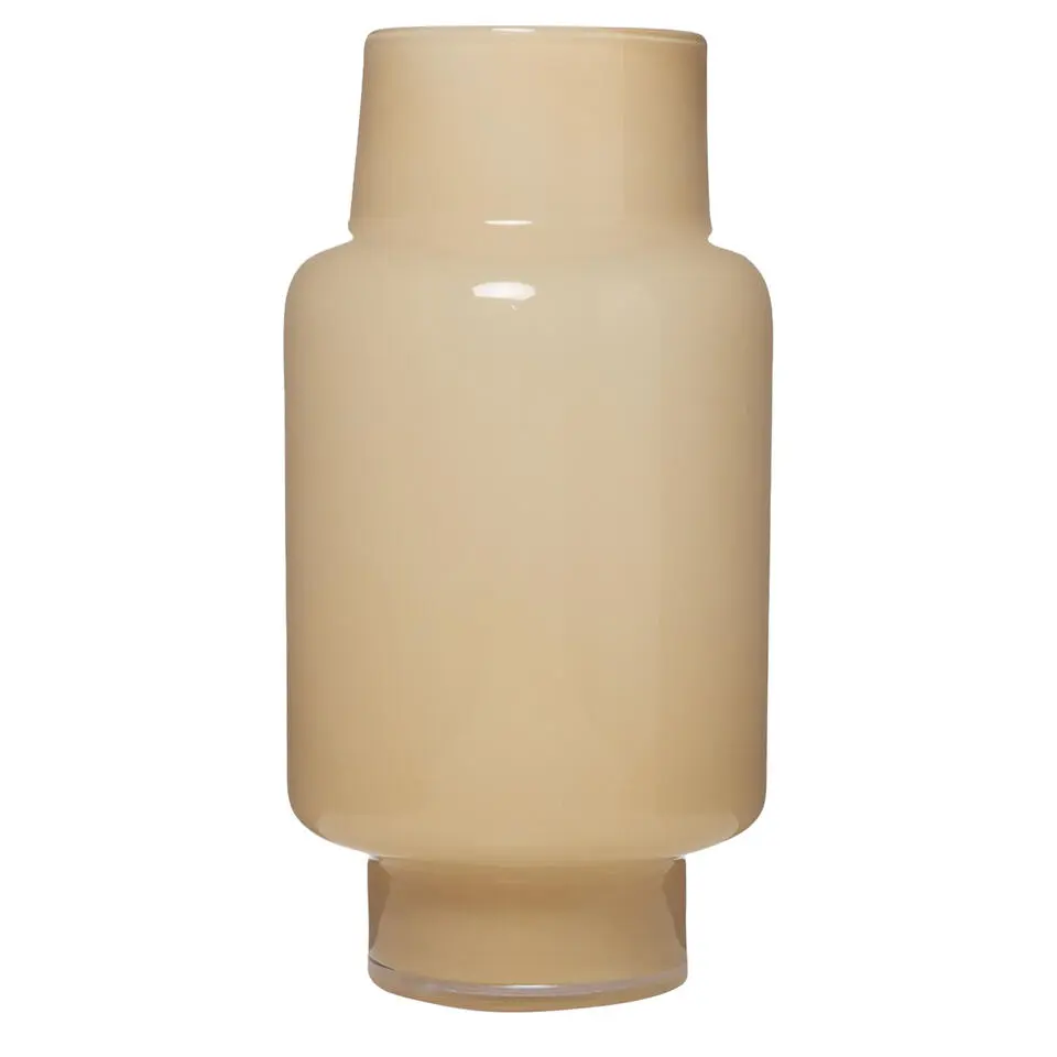 Hakbijl Glass Bloemenvaas Pien- beige - glas - D20 x H39 cm