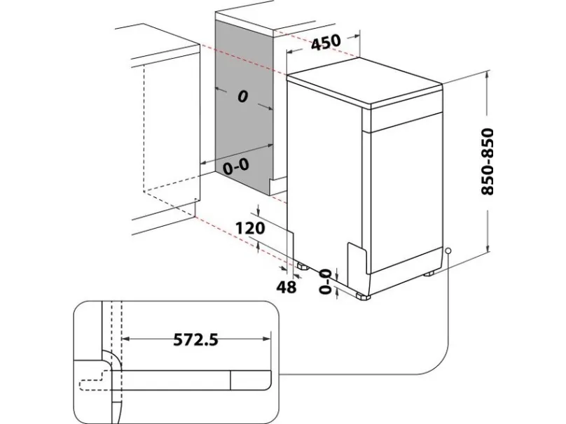 WHIRLPOOL WSFE2B19 - Opvaskemaskine - Hvid
