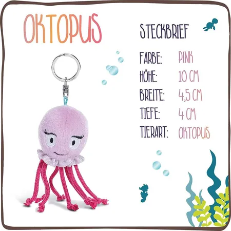 NICI Schlüsselanhänger Oktopus Oktina 10 cm