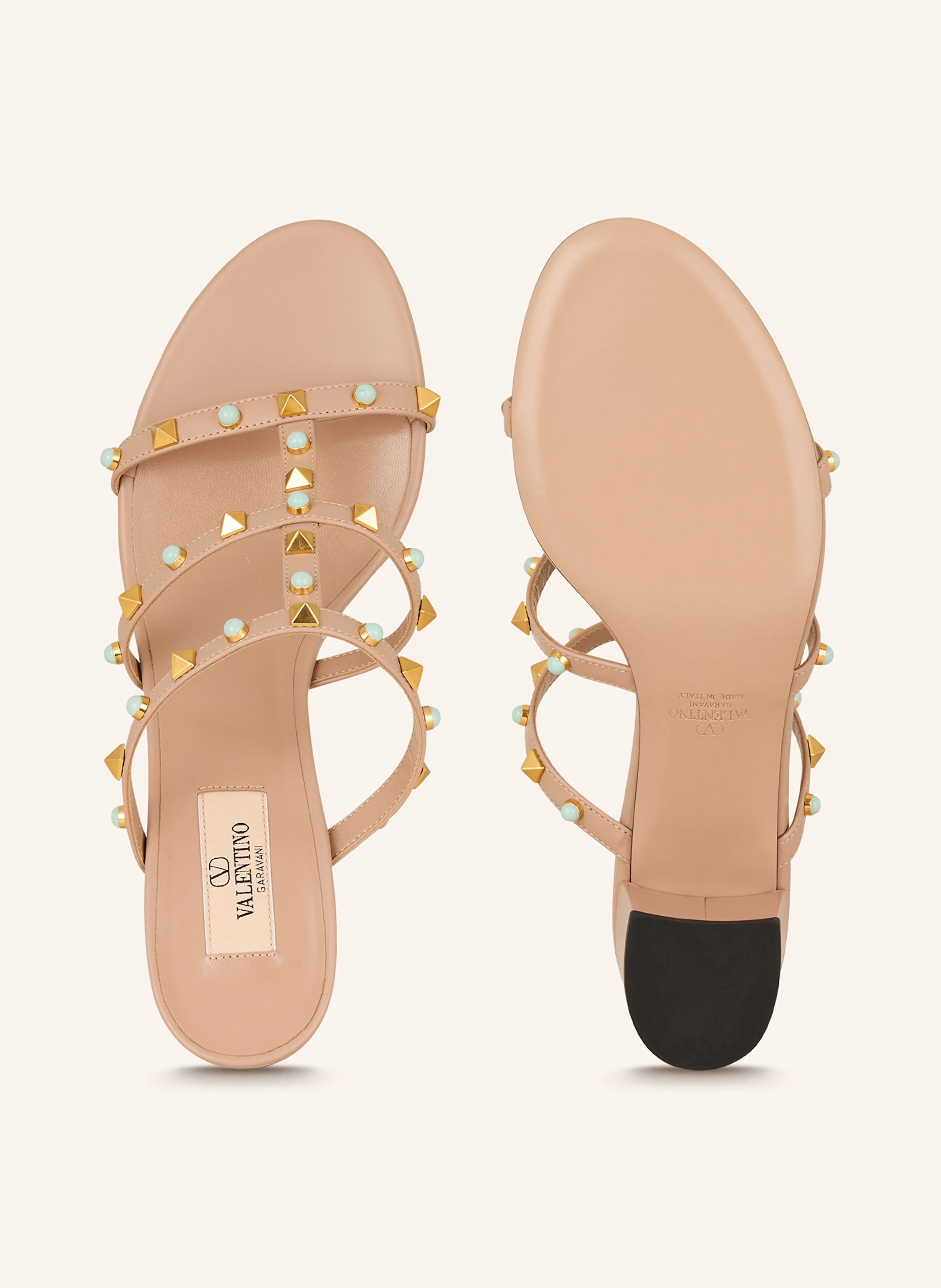 VALENTINO GARAVANI Mules ROCKSTUD mit Nieten und Schmucksteinen