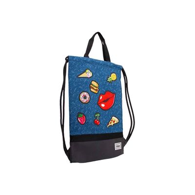 Oh My Pop! Patches - Sac à dos piscine cordon - 1 compartiment - bleu foncé - Karactermania