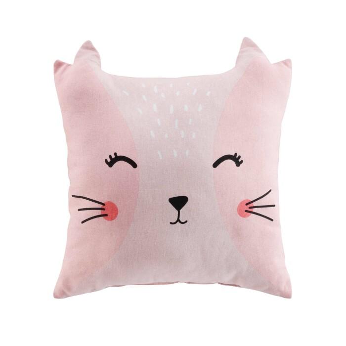 COUSSIN 40X40CM COTON IMPRIME CHATON