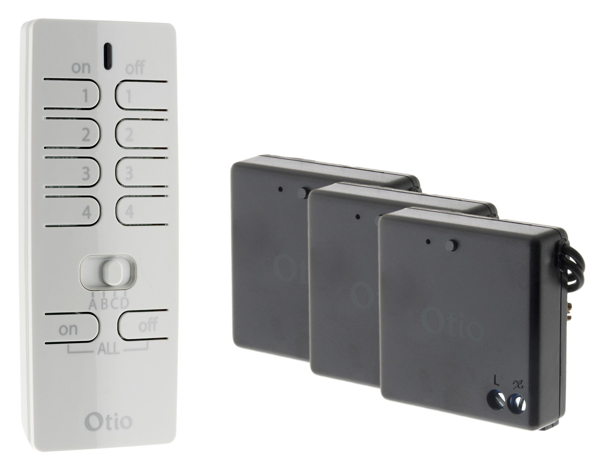 Otio Pack éclairage télécommandé - Inclus 1 télécommande 16 canaux + 3 micro récepteurs