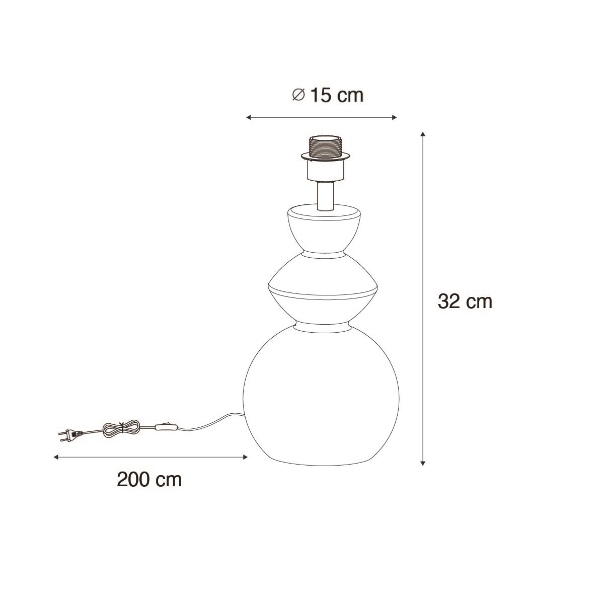 Design tafellamp wit keramiek 15 cm zonder kap - Alisia