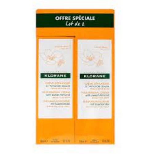 Klorane - Crème dépilatoire à l'Amande douce - Peaux sensibles - 2X150ml
