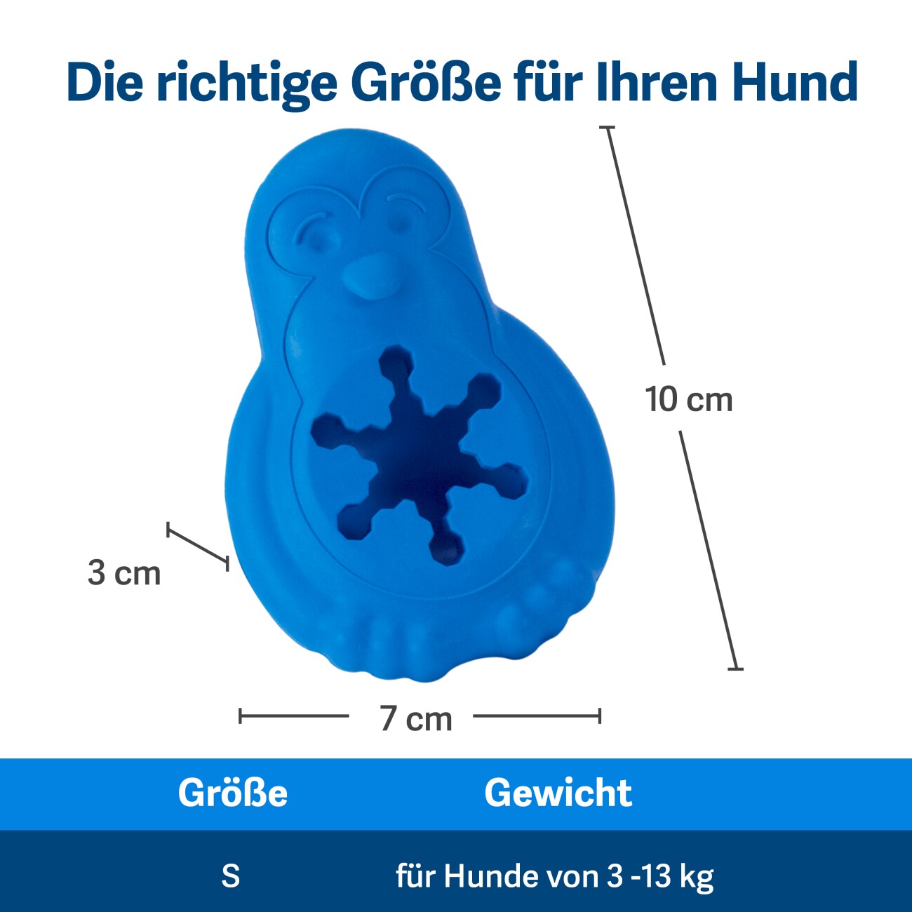 PetSafe Tiefkühlgeeignetes Snackspielzeug für Hunde Gefrier-Pinguin blau S