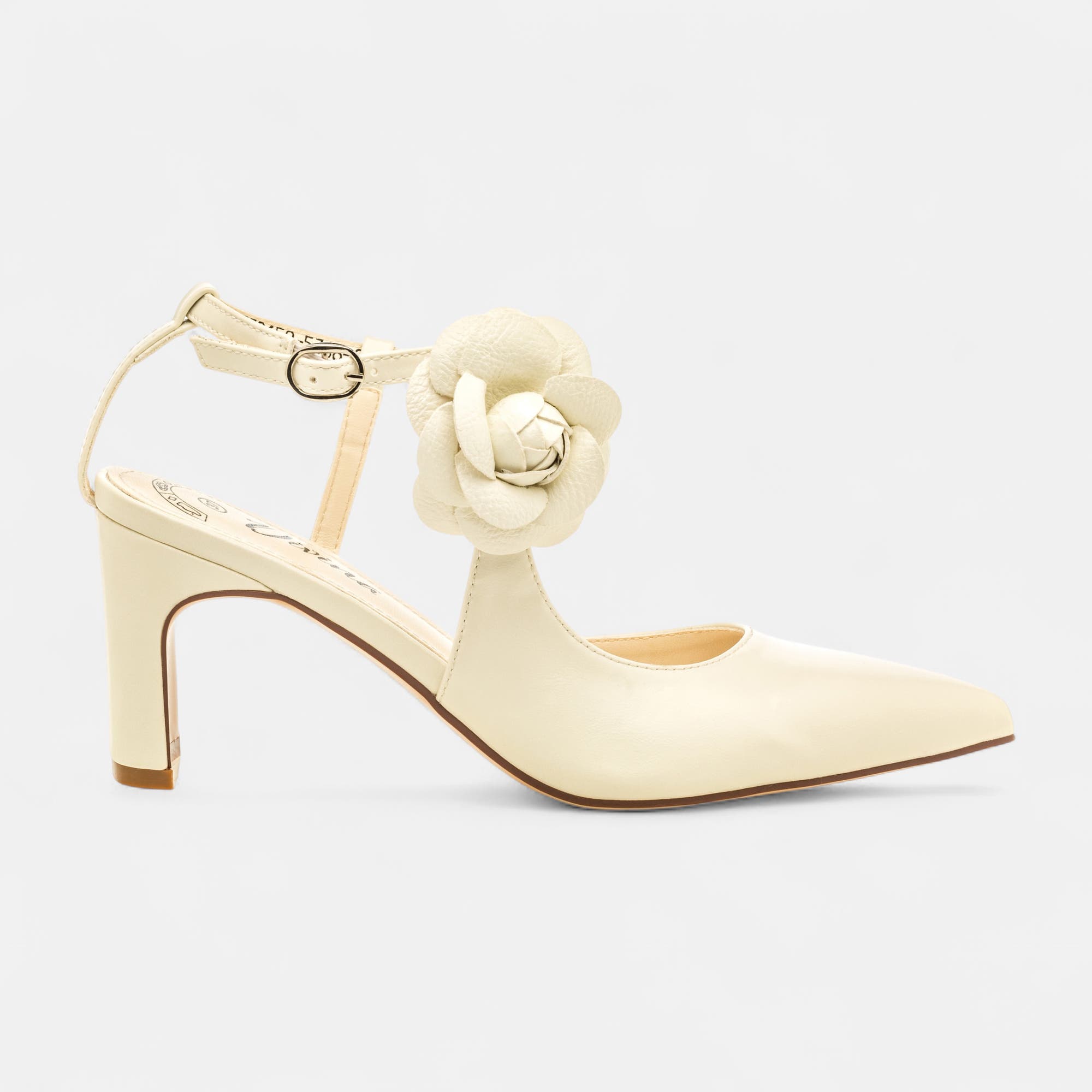Escarpins avec bride arrière à talon Femme blanc