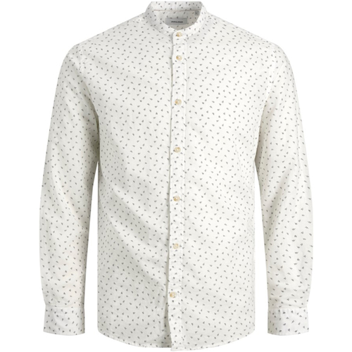 Jack & Jones - 12220414 JJSUMMER BAND AOP SHIRT L/S S23 WHITE Blanco