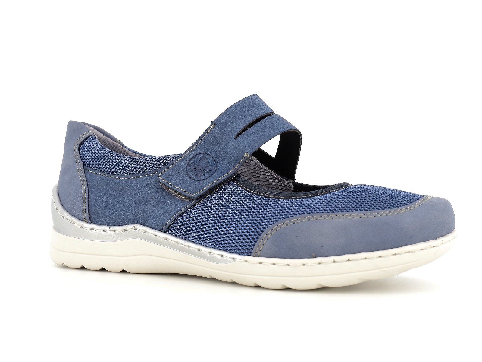 Rieker-48953 Matières combinées Bleu