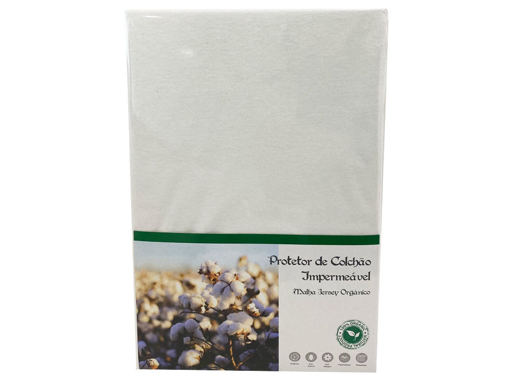 PROTETOR DE COLCHÃO JERSEY 100%ALGODÃO BIOLÓGICO 100%POLIURETANO 160X200CM