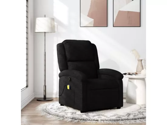 Fauteuil massant inclinable Noir Tissu