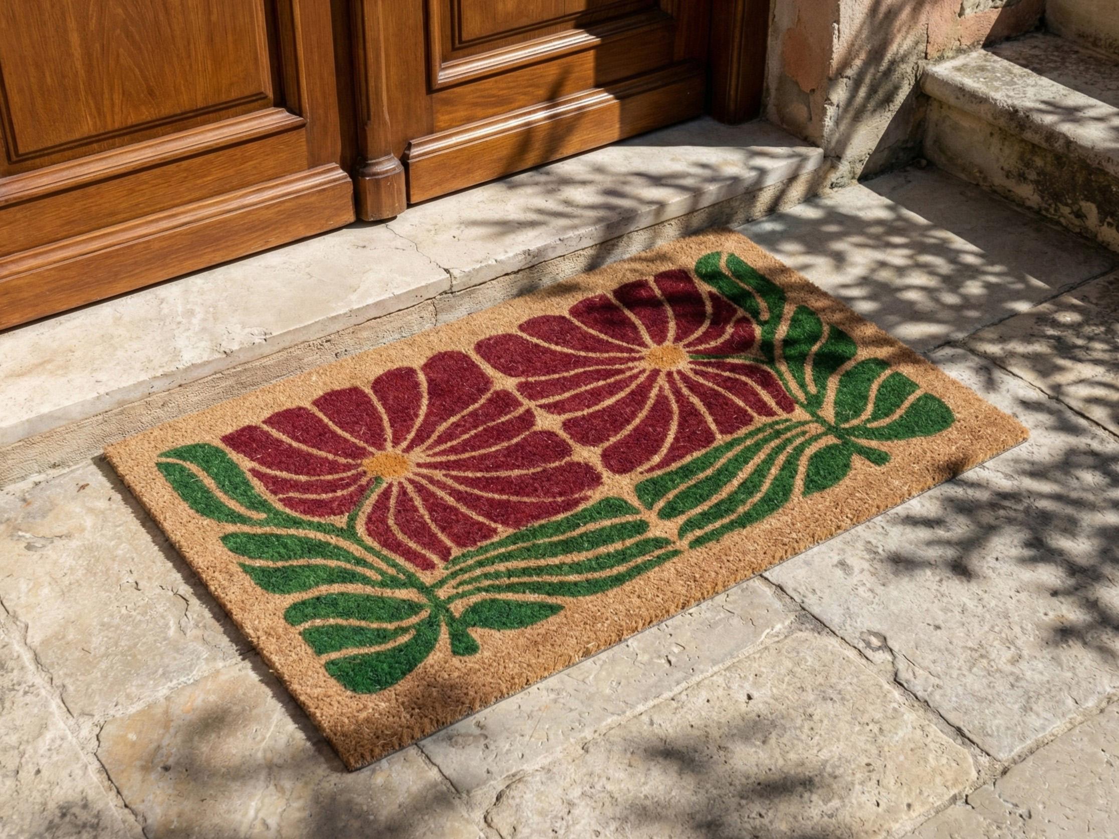 Deurmat TANALIAN Meerkleurig 50 x 80 cm Bloem Kokos
