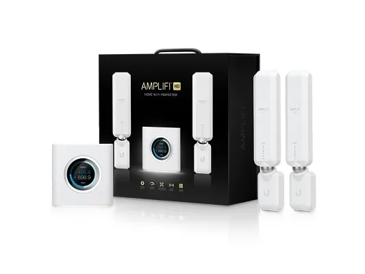 Ubiquiti AmpliFi Home Wi-Fi System AFi-HD - Wi-Fi system (router, 2 extendere) - op til 20.000 sq.ft - mesh - GigE - 802.11a/b/g/n/n/ac