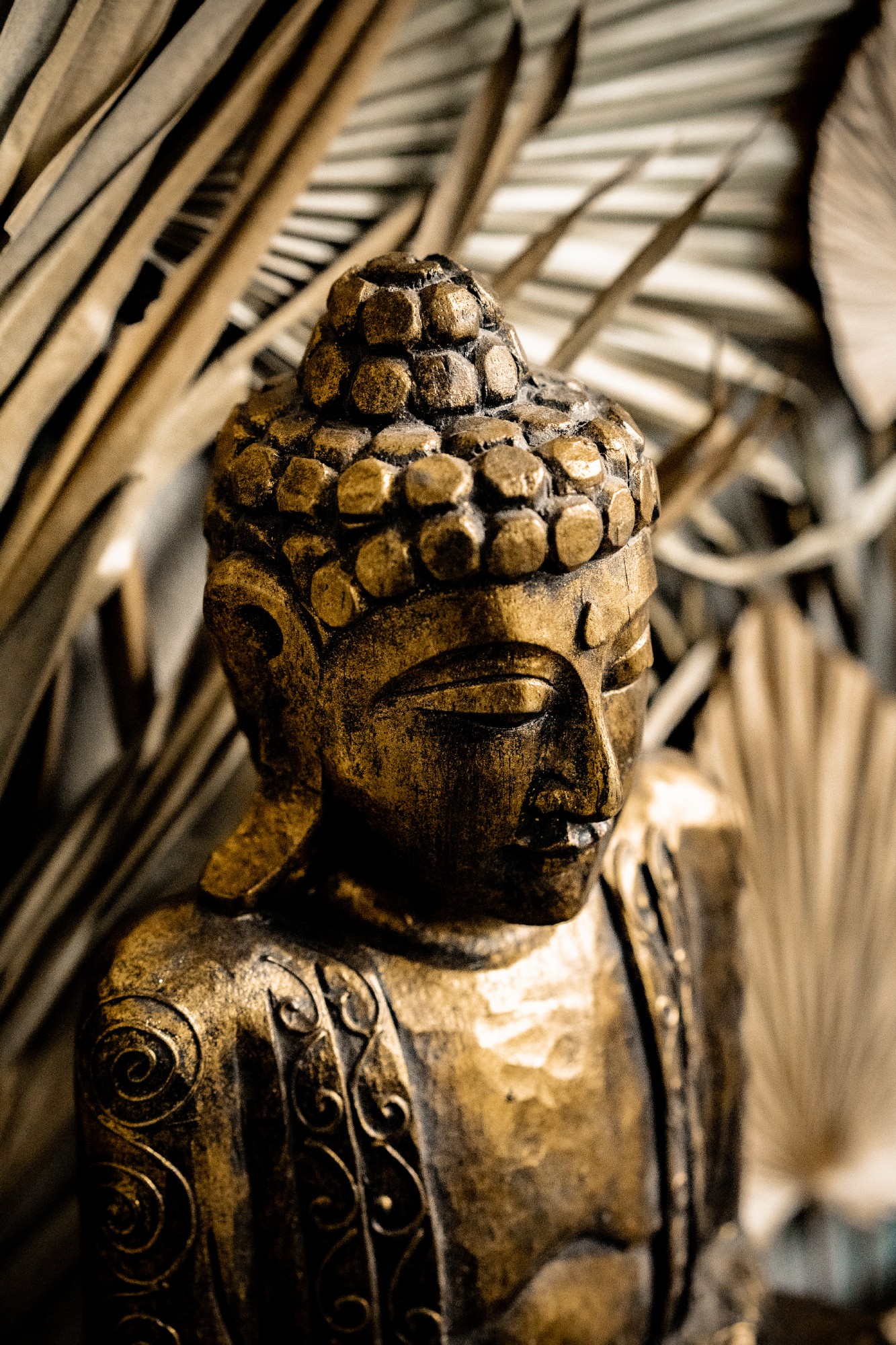 Figur 'Buddha sitzend', vintage gold, H 55 cm, B 30 cm, L 20 cm von fischer's lagerhaus