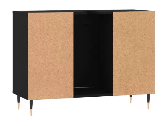 Armoire de salle de bain noir 80x33x60 cm bois d'ingénierie