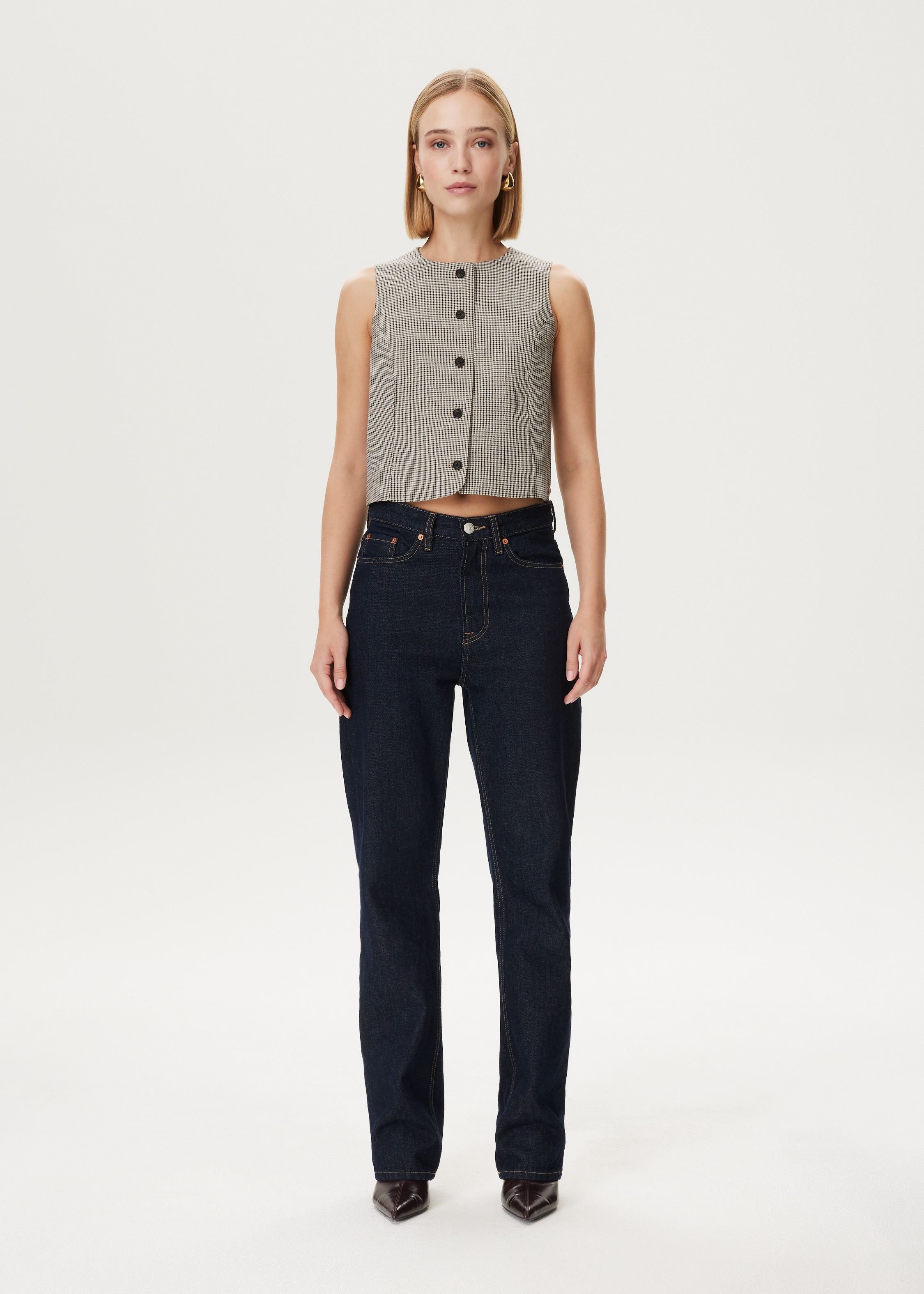 Gilet met geruit patroon