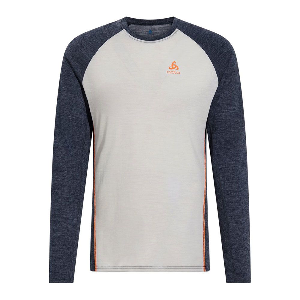 Odlo NATURAL PERFORMANCE PW 150 - Sous-couche Homme silver cloud/india ink melange