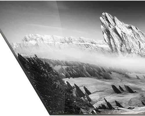 Glasschilderij Mist & Berg 30x80 cm GLA2018