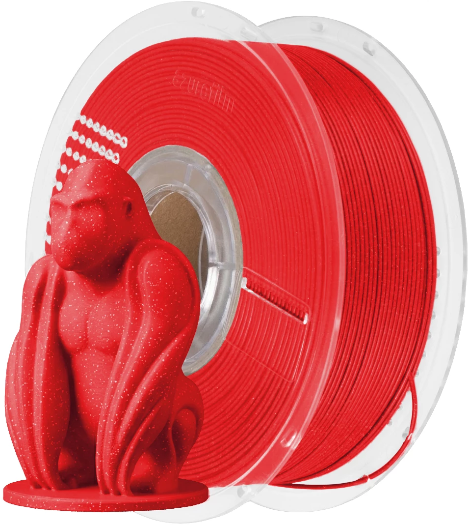 AzureFilm  PLA Glitter Red, 1,75 mm / 1000 g    Hochwertiger Druck mit guten mechanischen Eigenschaften