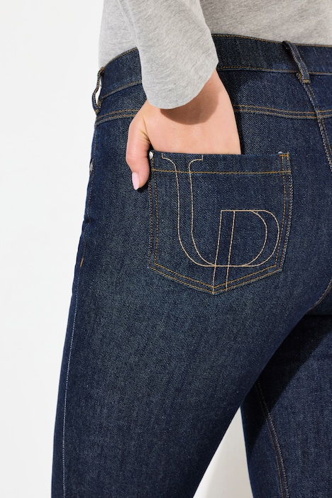 Jeans Mary, weites Bein, Saumumschlag, Stretchdenim