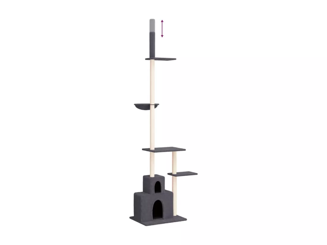 Arbre à chat du sol au plafond Gris foncé 250,5-276,5 cm