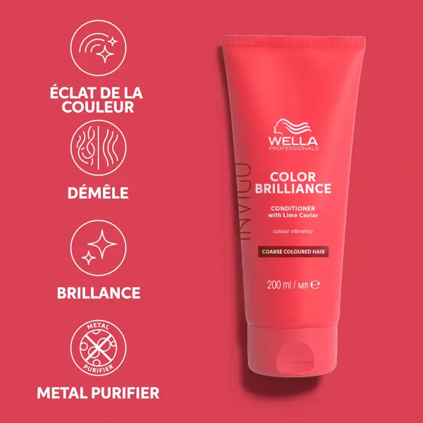 Wella Professionals Invigo Color Brilliance Après-shampoing pour cheveux épais et colorés 1L