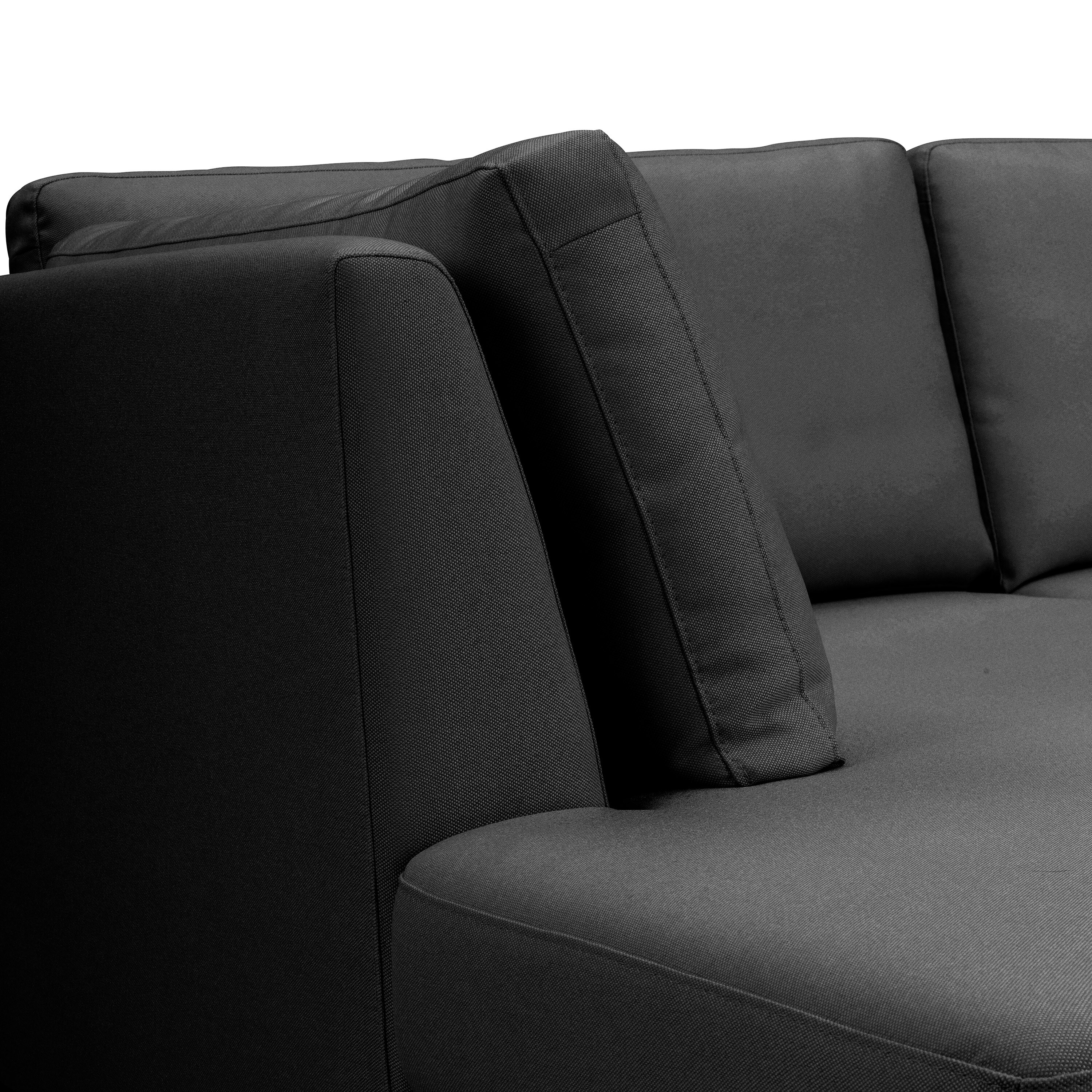 Max Winzer Larsen Ecksofa links mit Sofa 2-Sitzer rechts Flachgewebe graphit