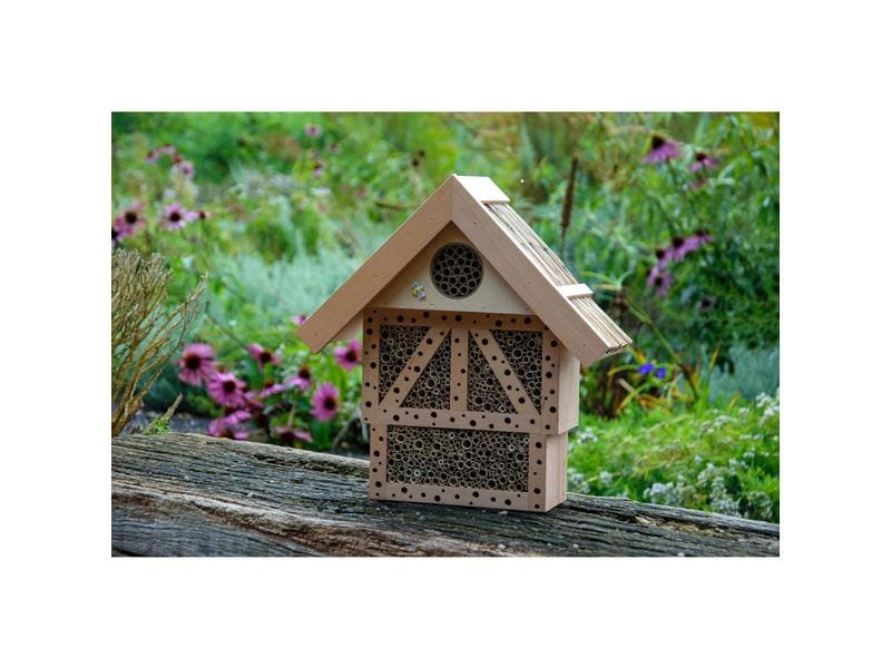 dobar green label Insektenhotel Monschau, 37.5 x 15 x 38.5 Nisthilfe für Wildbienen und Insekten
