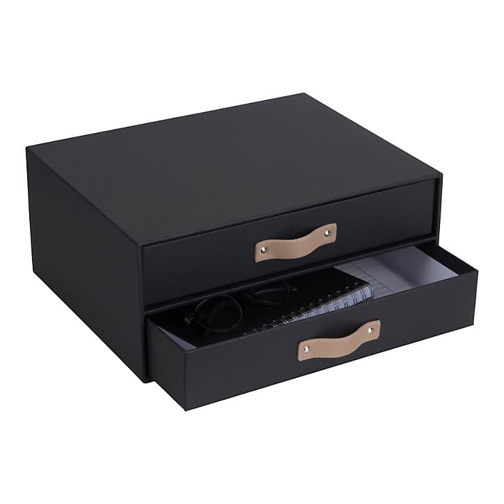 Organiseur de bureau à 2 tiroirs Birger Bigso Box gris anthracite