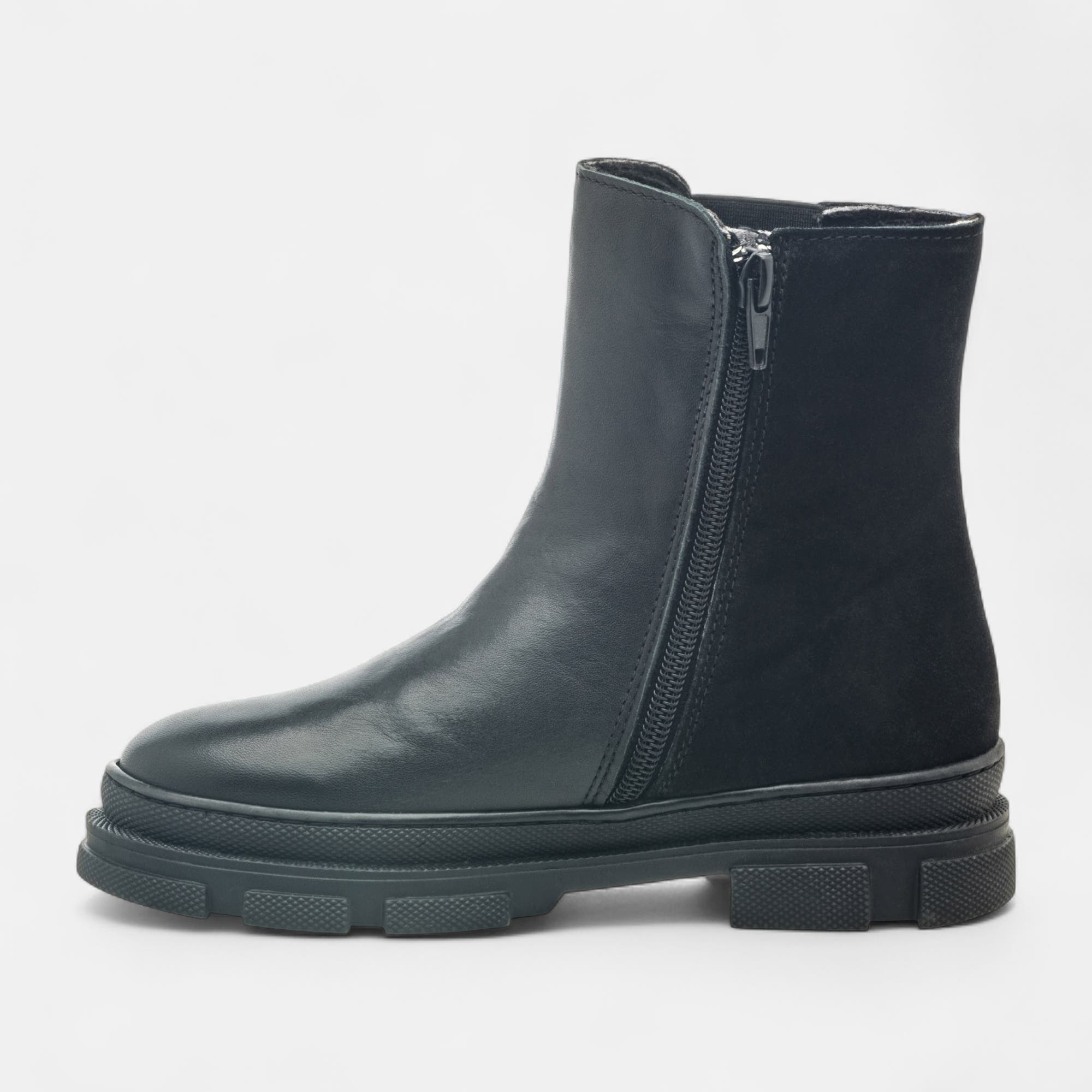 Bottines Fille en cuir noir
